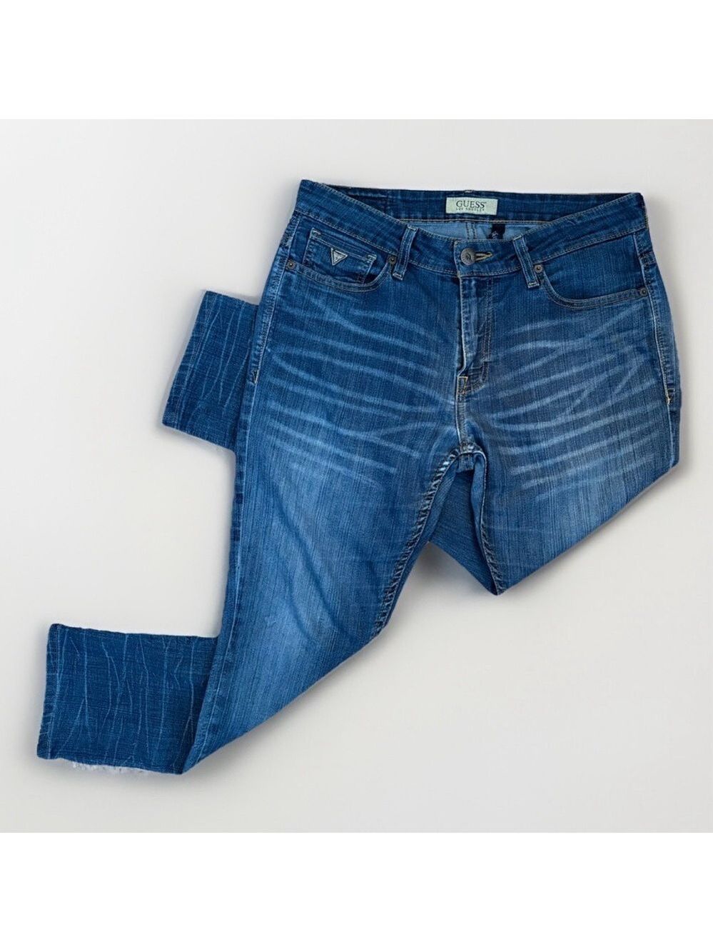 Guess Slim/Skinny Jeans - 33x32 - Dark Wash - Zipper Detail - GUC